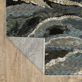 Easely Modern Abstract Waves Blue/ Green Area Rug, 2'3" x 7'6"