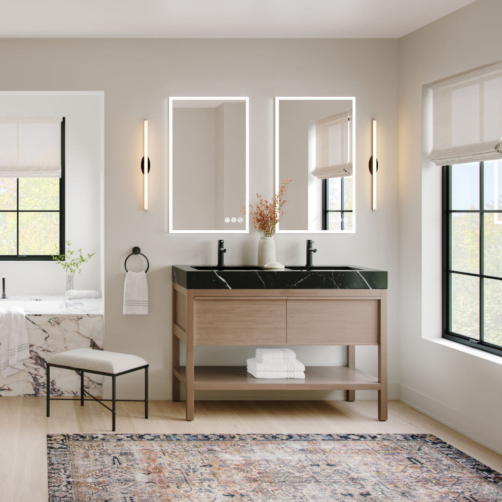 Fogless, Dimmable, Color Temperature Adjustable LED Mirror, 24x36