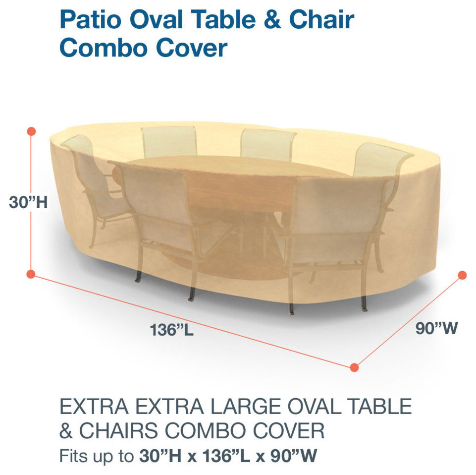 Budge All-Seasons Oval Table and Chairs Combo Cover Extra Extra Large (Nutmeg)