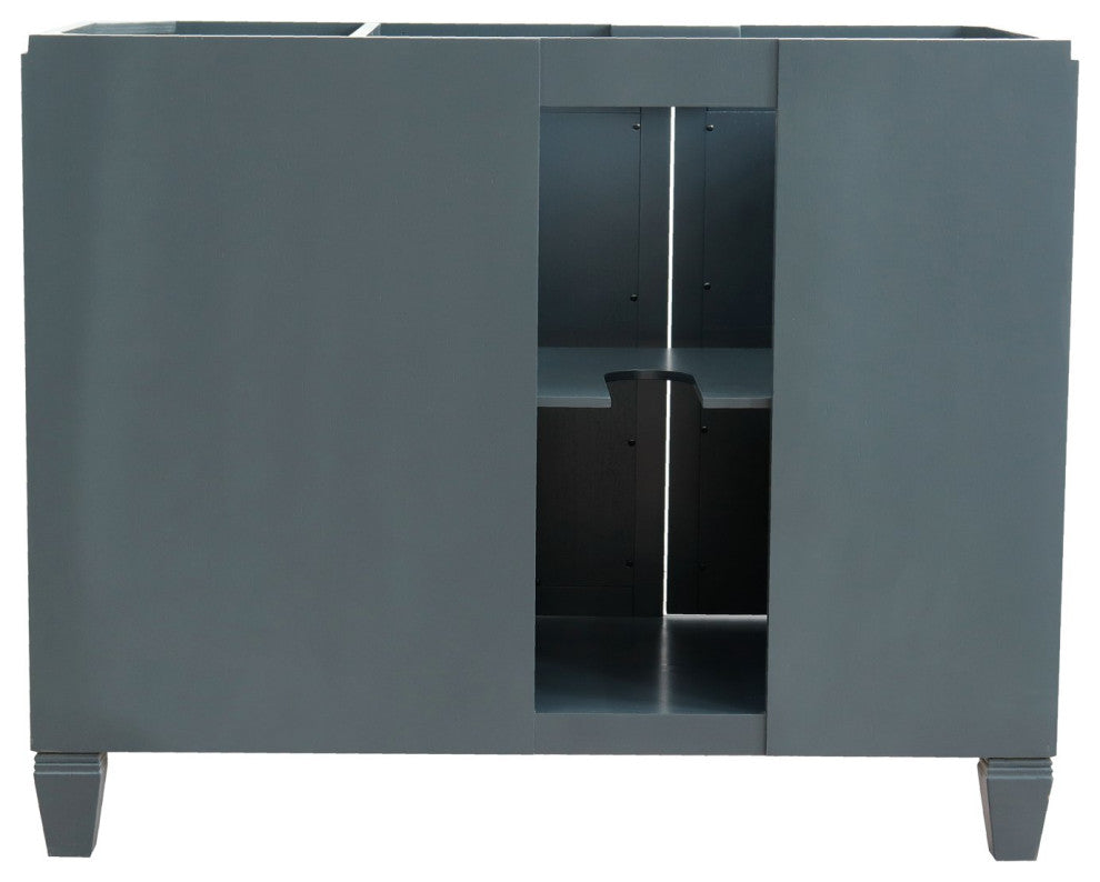 43" Single Vanity, Dark Gray Finish With White Engineered Stone Top