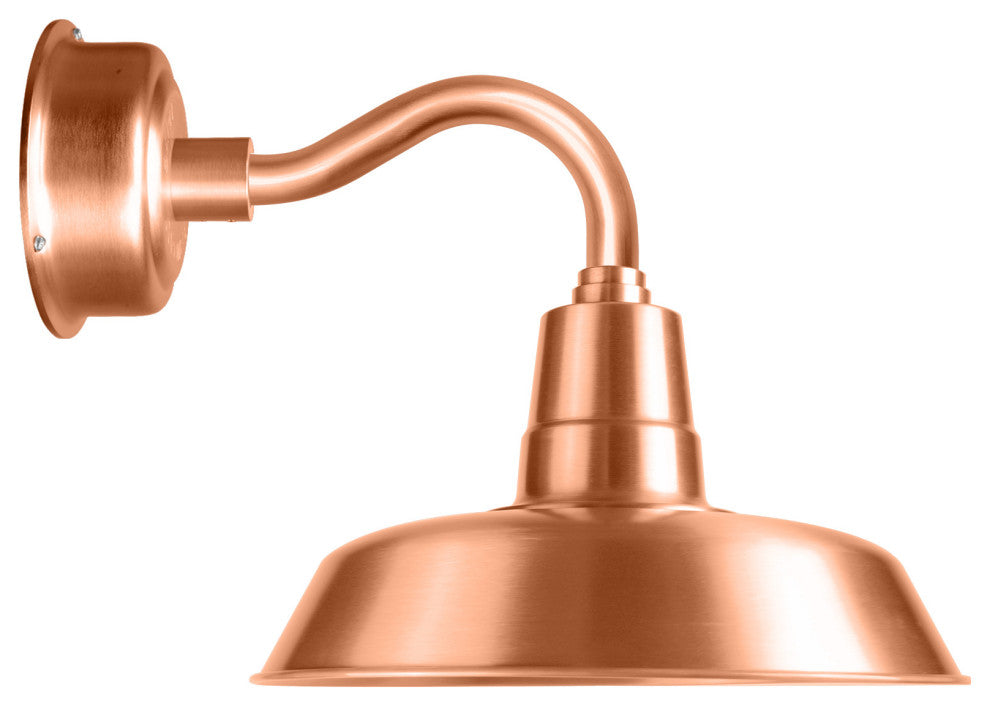 14" Vintage LED Wall Light With Chic Arm, Solid Copper
