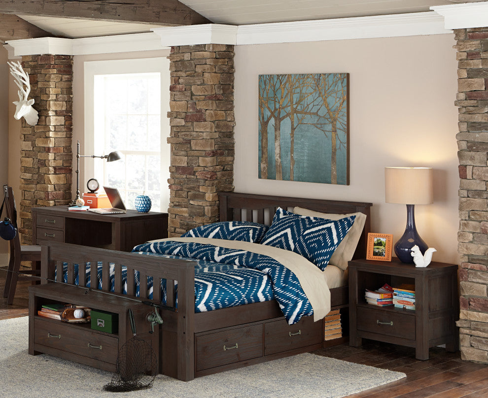 Hillsdale Highlands Harper Wood Full Bed With 2 Storage Units