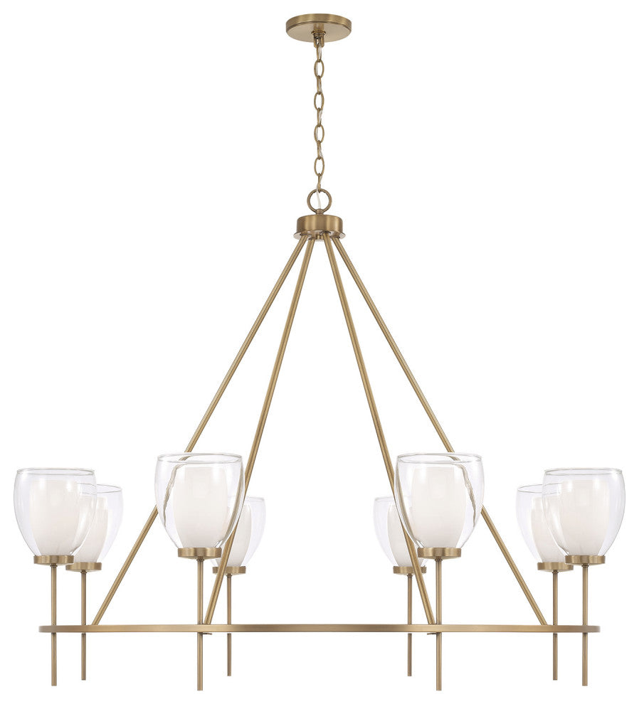 Capital Lighting 455981 Joss 8 Light 46"W Chandelier - Aged Brass
