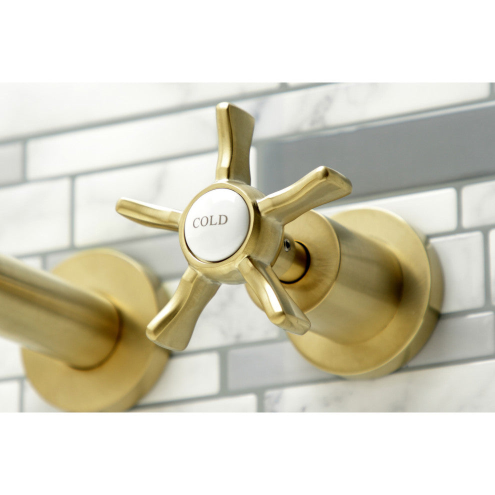 KS8047NX Wall Mount Tub Faucet, Brushed Brass