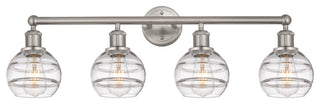 Edison-Rochester 4-Light 33" Bath Vanity Light, Brushed Satin Nickel, Clear