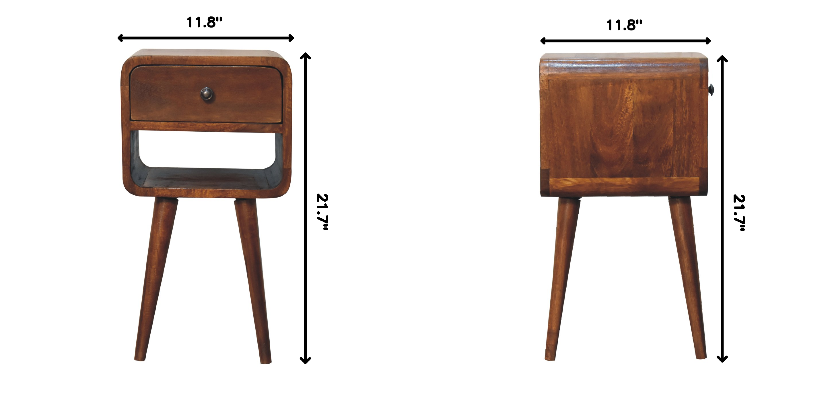 Mini Chestnut Curve Lower Nightstand