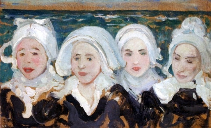 Charles Cottet Four Breton Women at the Seashore Gallery Wrapped Canvas Print
