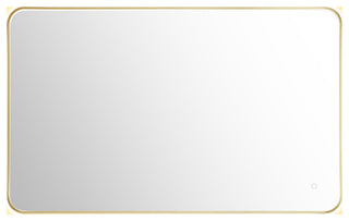 Dazzle Rectangular Bathroom/Vanity LED Lighted Wall Mirror, Brushed Gold, 48"