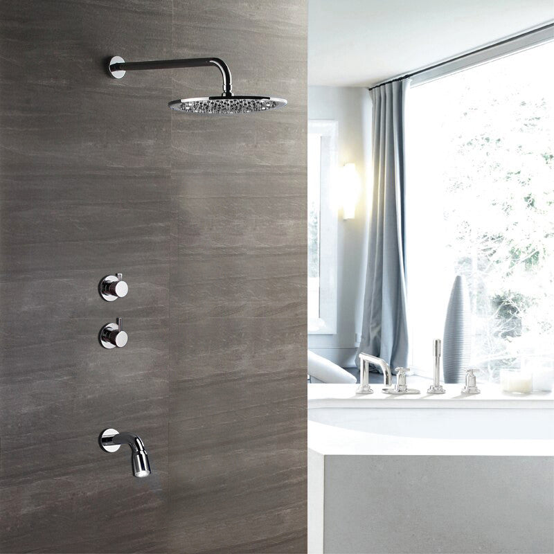 Juno LED Shower Set With Diverter, mixer and led spout, Available in 3 sizes, 8"