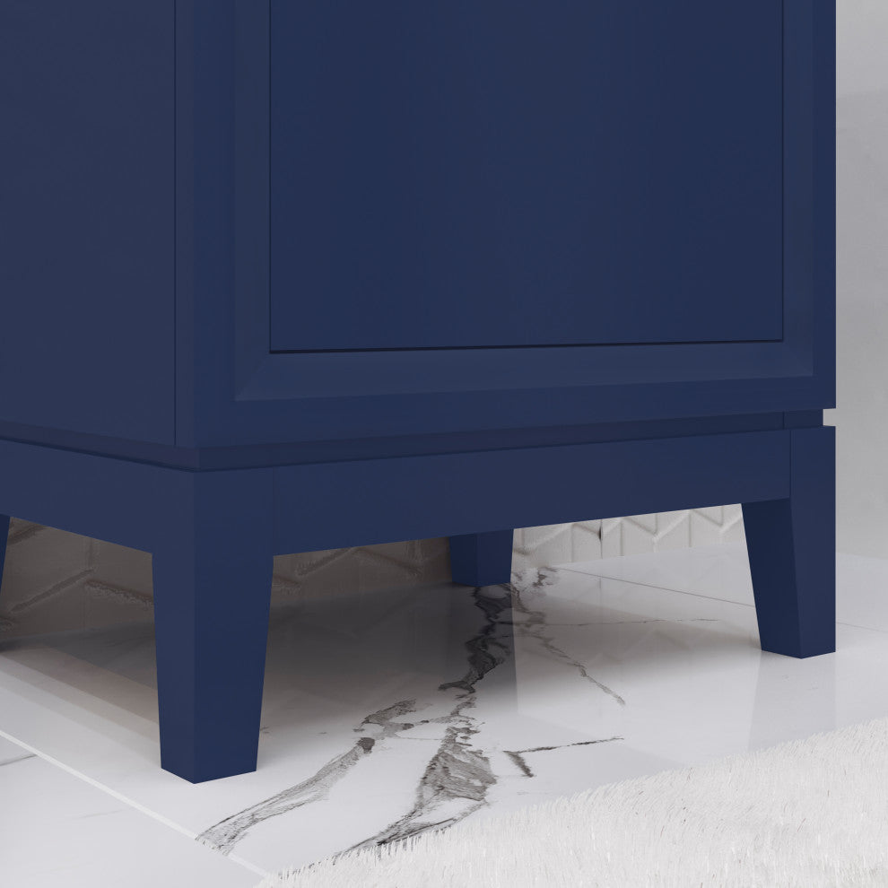 Elsa 20 In. Ceramic Sink Top Vanity in Monarch Blue with Single Faucet
