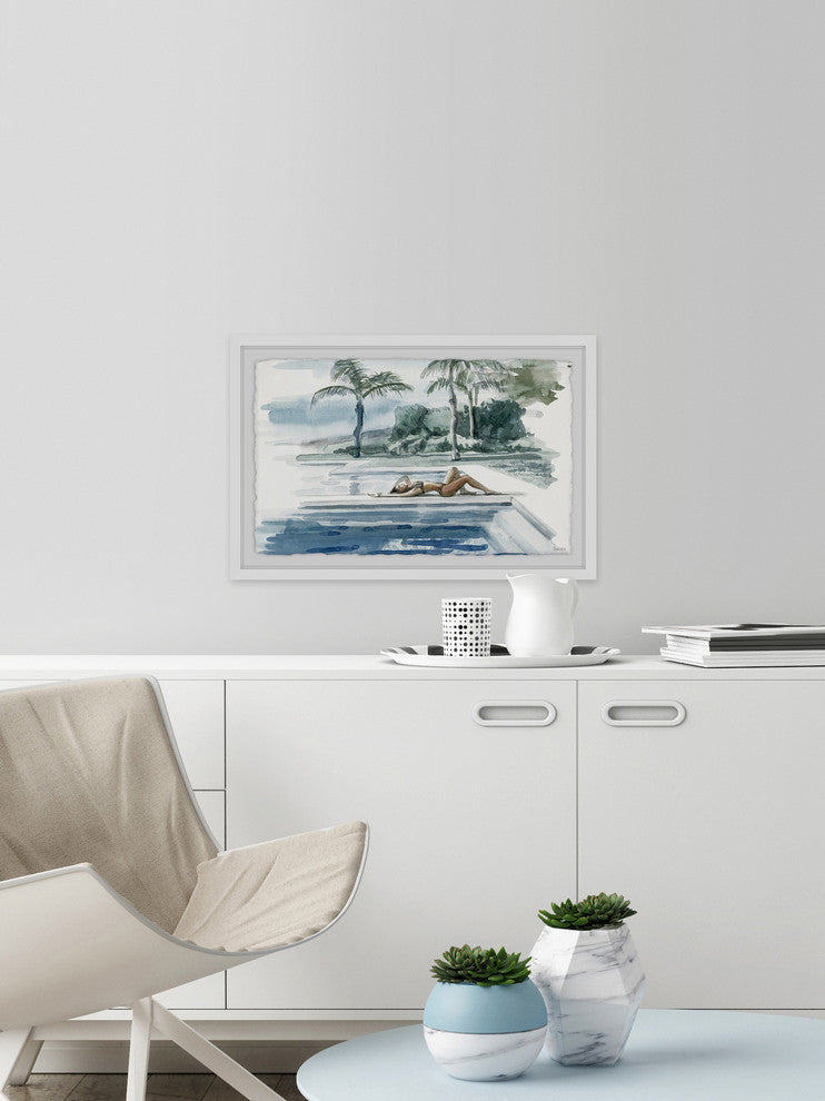 "Be with the Water" Framed Painting Print, 12"x8"