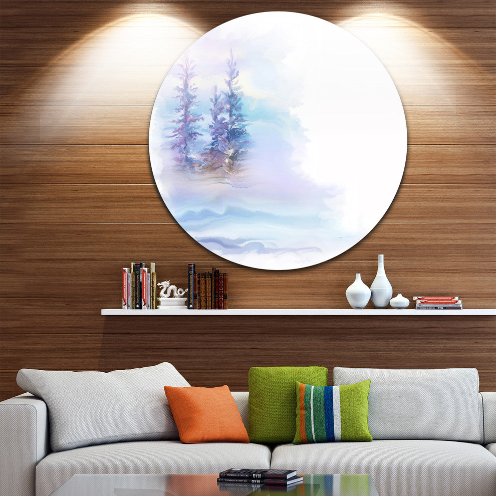Watercolor Trees, Landscape Round Wall Art, 11"