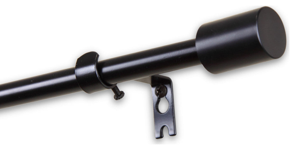 Nora 5/8" Curtain, Rod, Black, 18-28"