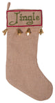 Vickerman Qtx17422 Decorative 8"X19" Burlap Jingle Christmas Stocking