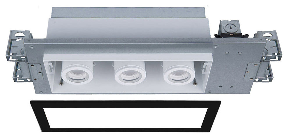 Silo LED Multiple Three-Light IC-Rated Airtight Housing, 4000K, White Black