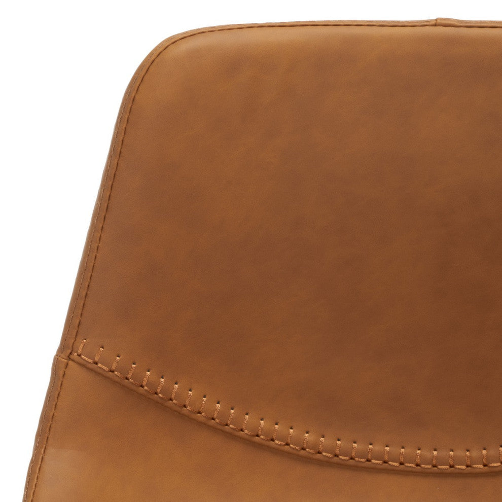 Safavieh Kynlee Gas Lift Bar Stool, Cognac/Black