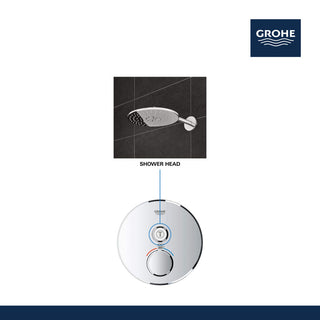 Grohe 29 136 Grohtherm Single Function Thermostatic Valve Trim - Hard Graphite