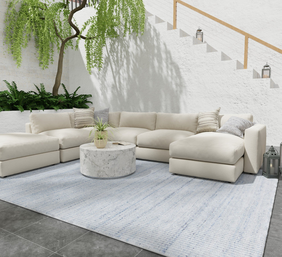 Limerick T8022 Modern/Casual Area Rug, Blue/White, 3'6"x5'6"