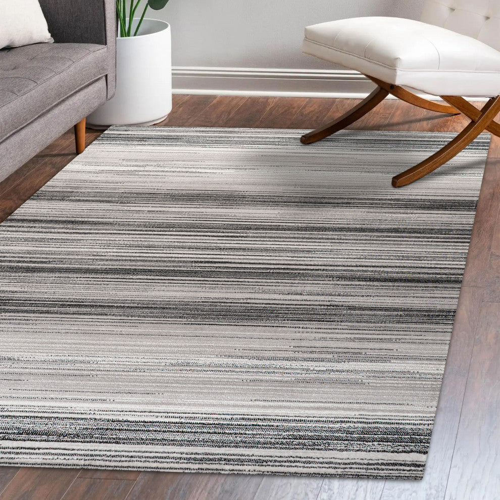 Austin Gradient Striped Gray/Black 3'x5' Area Rug