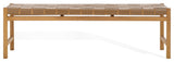 Safavieh Couture Devnie Woven Leather Bench, Brown/Natural