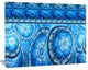 Blue Living Cells Fractal Design, Oversized Abstract Canvas Art Print, 60x40