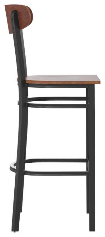 Wright Commercial Grade Barstool -500 LB. Capacity Steel Frame, Walnut