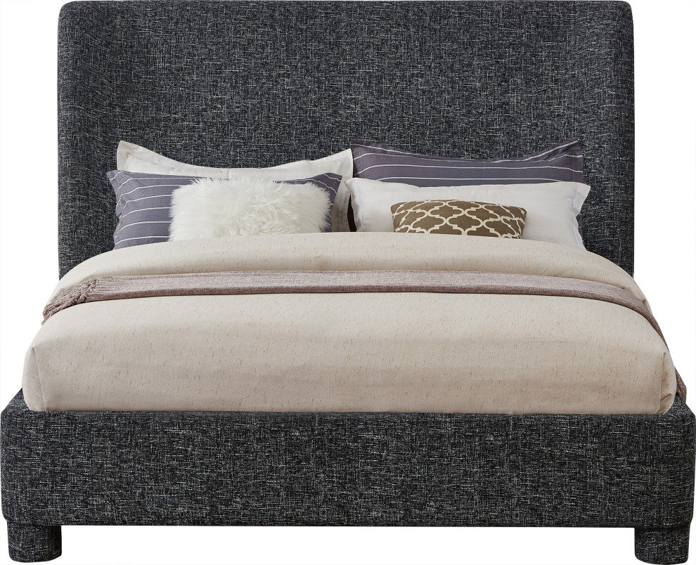 Penny Bed, Black, King, Linen Textured Fabric