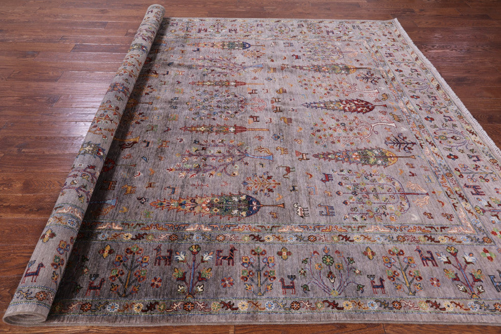 8' 1" X 10' 0" Persian Gabbeh Tribal Handmade Wool Rug - Q13002