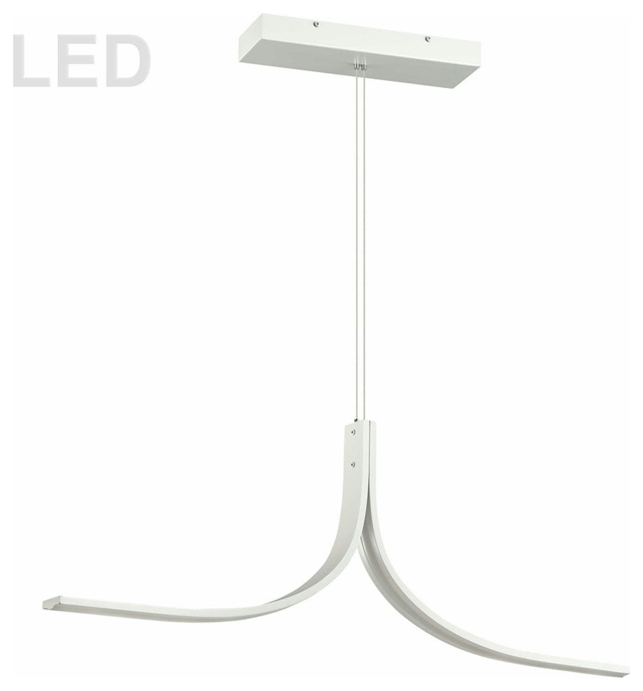 26W LED Horizontal Pendant Matte White Finish