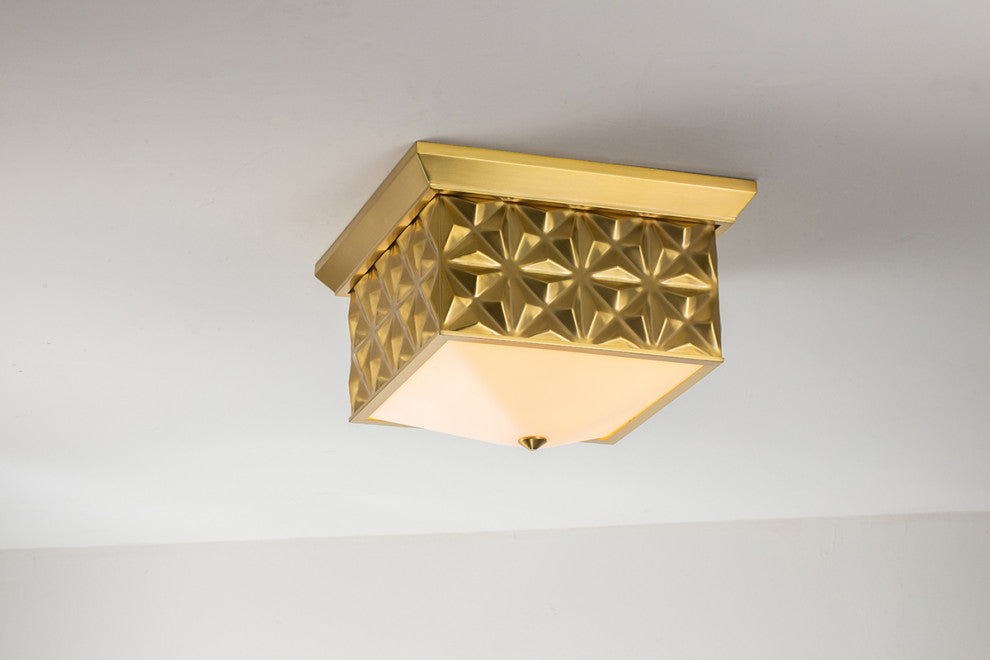Alpha Square Flush Mount in Brass