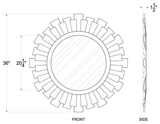 Daphne 36-in Wall Mirror - Matte Black/French Gold
