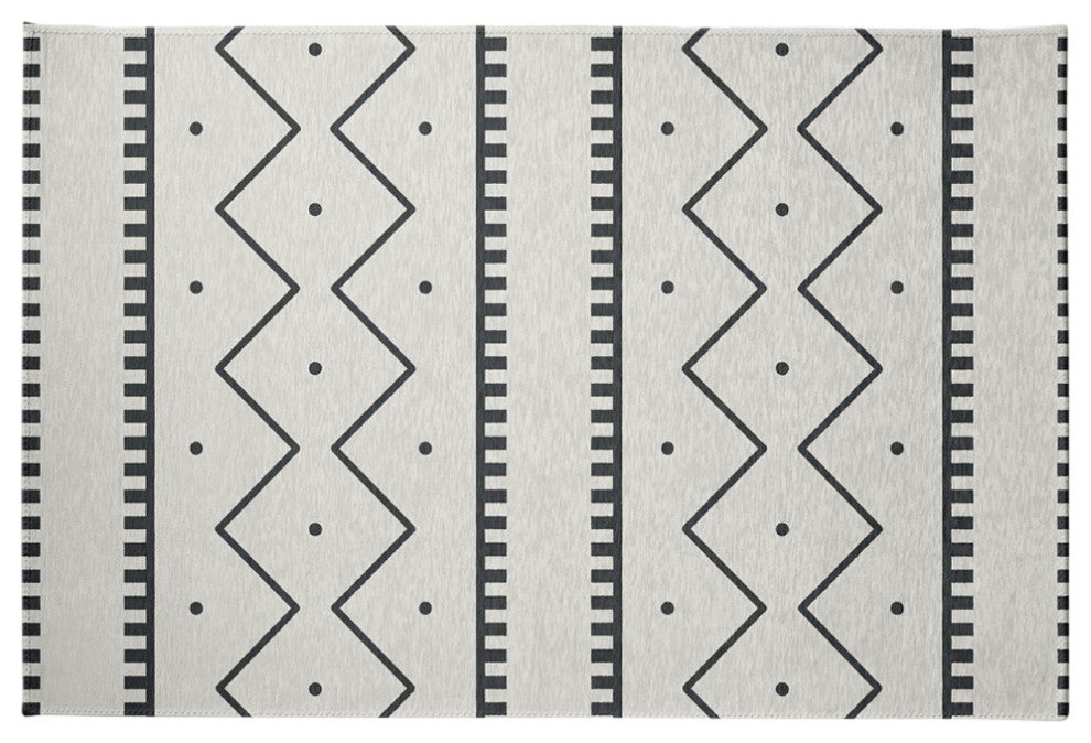 Mudcloth Spring Chenille Rug, Pepper, 4'x6'