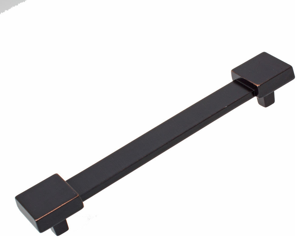 5" Center Square-Edged Wide Cabinet Pull, Set of 3, Oil Rubbed Bronze