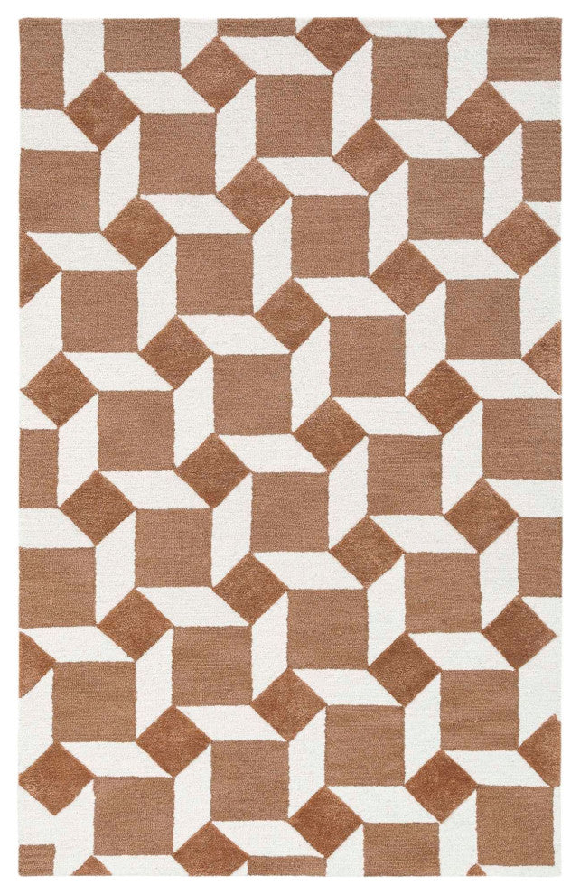 Retro Nova Area Rug, Rust, 6'x9'