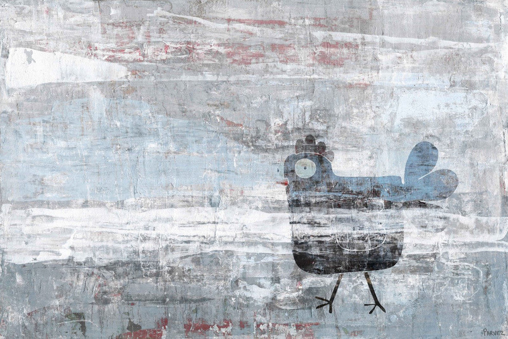 "Hazy Hen" Painting Print on Wrapped Canvas, 30"x20"