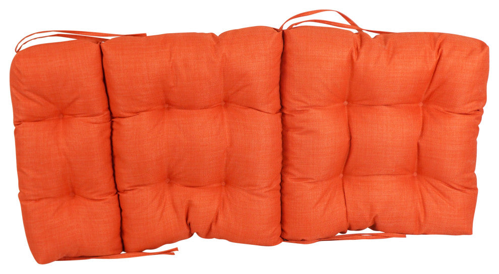 20"X42" Spun Polyester Solid Outdoor Tufted Chair Cushion, Tangerine Dream