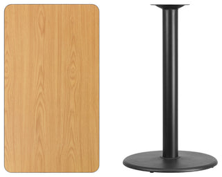 24"x42" Rectangular Natural Laminate Table Top With 24" Round Base