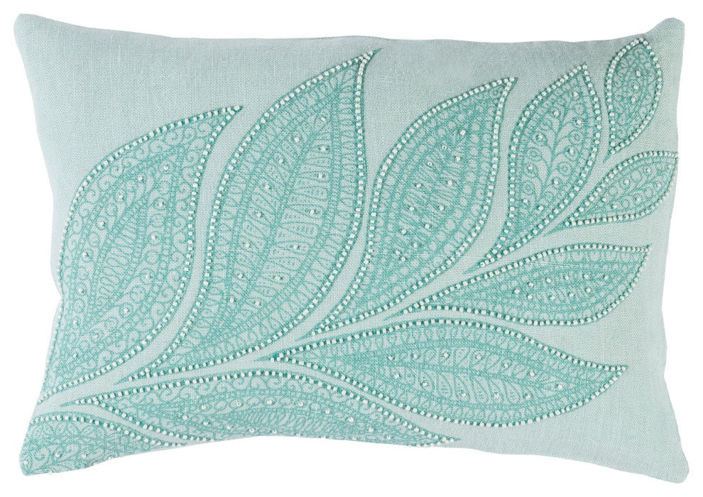 Surya Tansy TSY-001 20"x20" Pillow Kit, Cream/Sea Foam/Mint