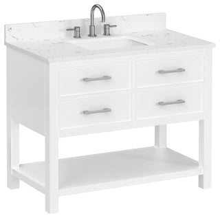 Avanity Brooks 42" Vanity, White and Cala White Engineered Top