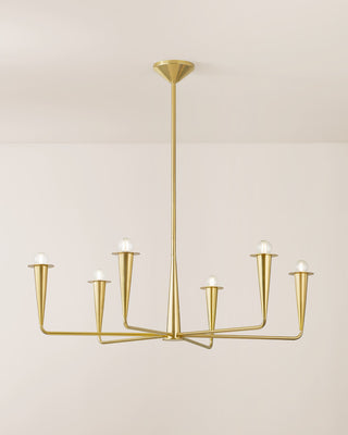 Danna 39.75" Wide 6-Light Aged Brass Chandelier