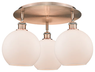 Innovations Athens 3 19.75" Flush Mount Antique Copper