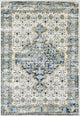 Abani Porto PRT160A Traditional Medallion Blue and Ivory Area Rug