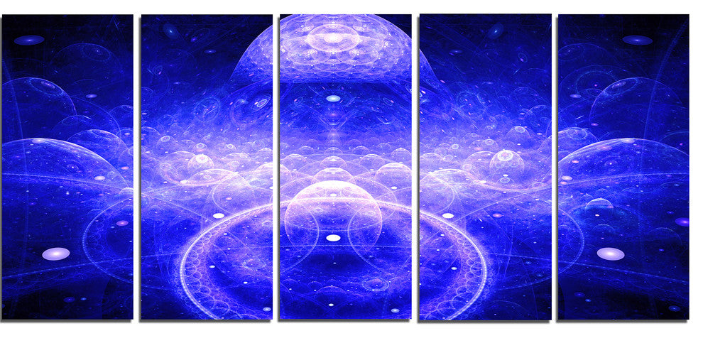 Mystic 3D Surreal Illustration, Abstract Canvas Art Print, 60"x28", 5 Panels
