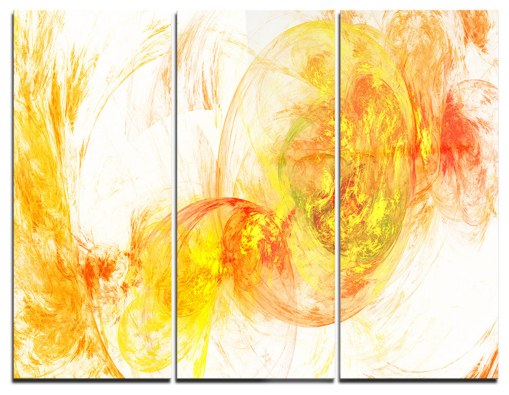 "Colored Smoke Yellow" Digital Metal Wall Art, 3 Panels, 36"x28"