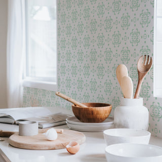 Decorative Tile Peel and Stick Wallpaper, Green