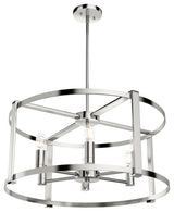 Hunter Astwood Collection 6-Light Drum Chandelier, Polished Nickel