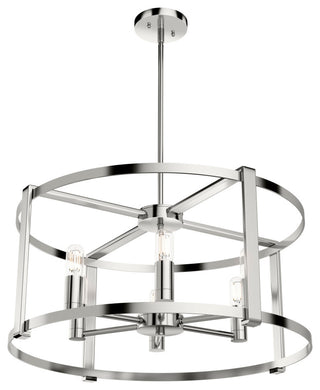Hunter Astwood Collection 6-Light Drum Chandelier, Polished Nickel