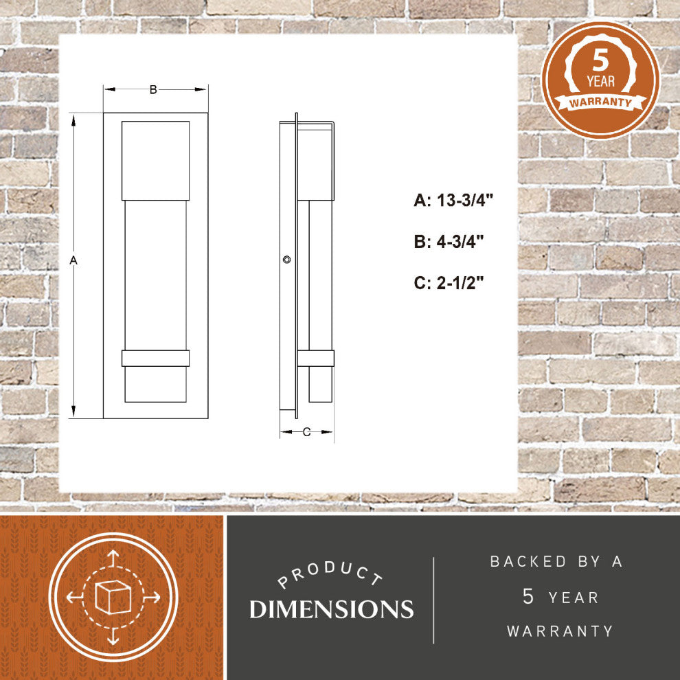 Wabash 4.75" LED Outdoor Wall Light Mystic Pewter