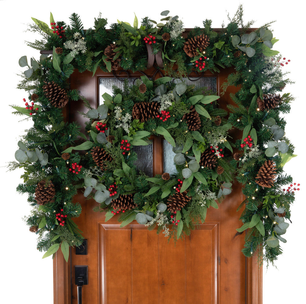 9' Artificial Christmas Garland with Lights, Christmas Woods