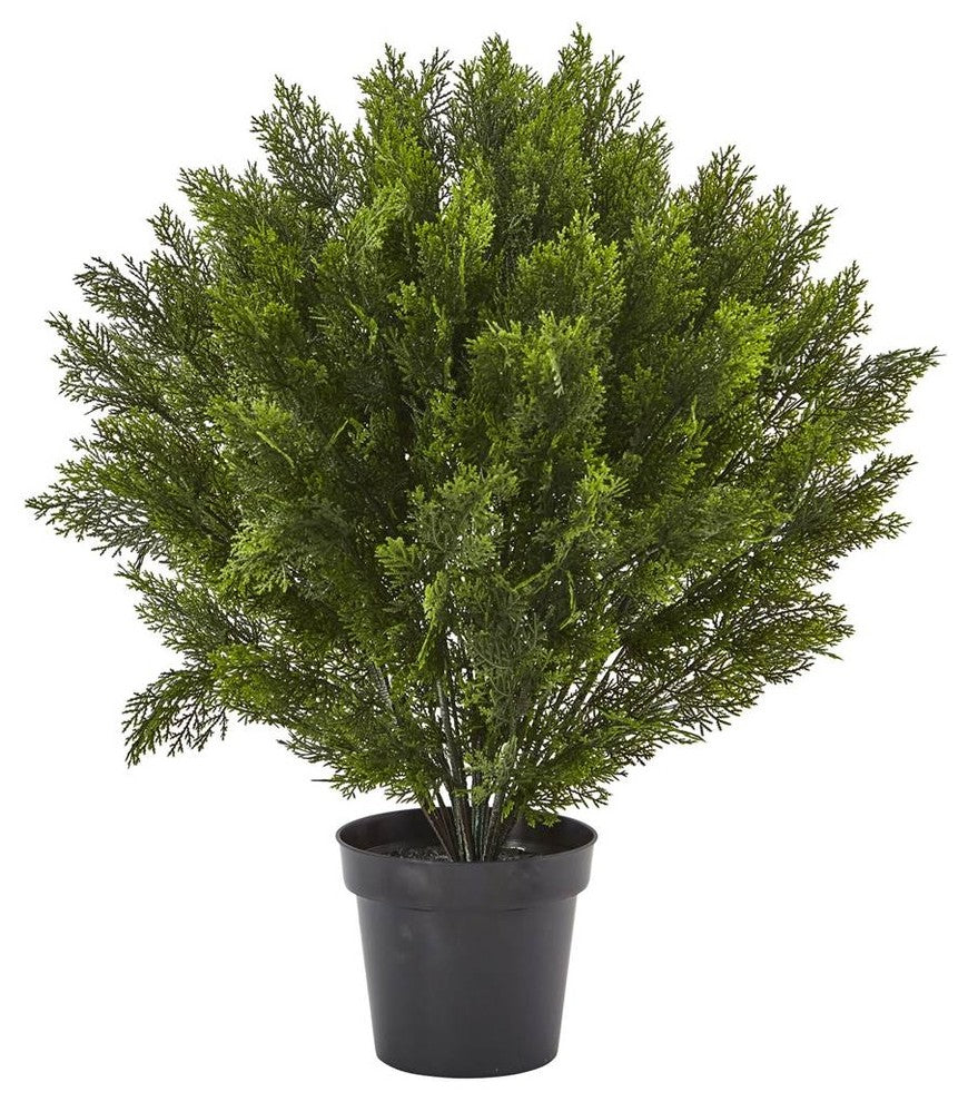 3' Cedar Artificial Bush, Indoor and Outdoor, Green